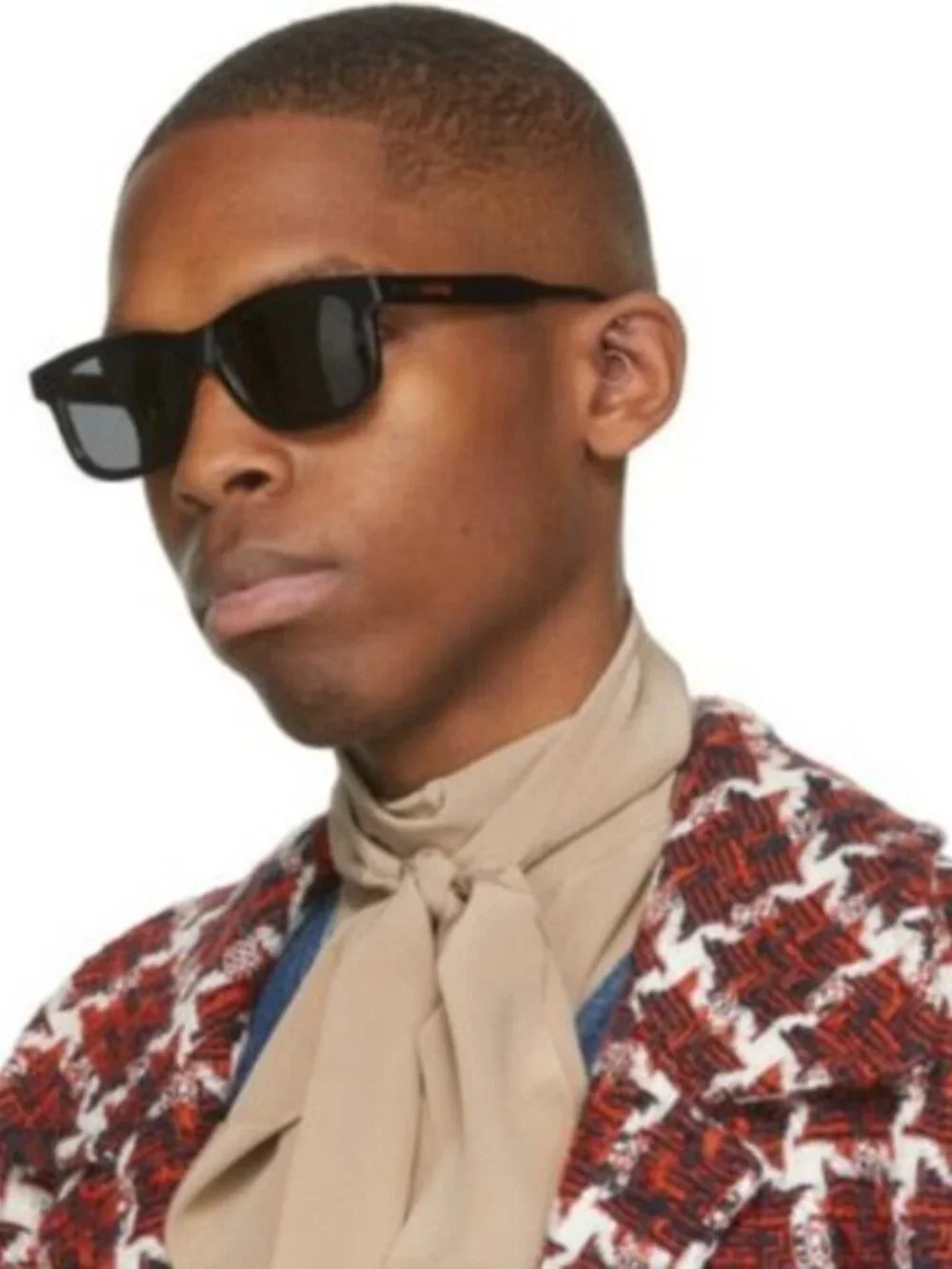 Gucci GG0824S 006 Men Rectangle Sunglasses - Black / Brown